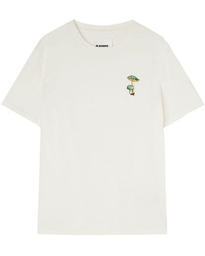 Jil Sander T-Shirt mit Rundhalsausschnitt - Weiß