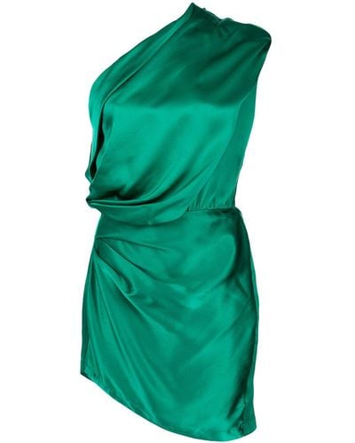 Michelle Mason Asymmetrisches Minikleid aus Satin - Grün