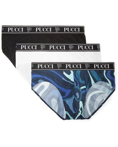 Emilio Pucci Logo-waistband Briefs (pack Of Three) - Black