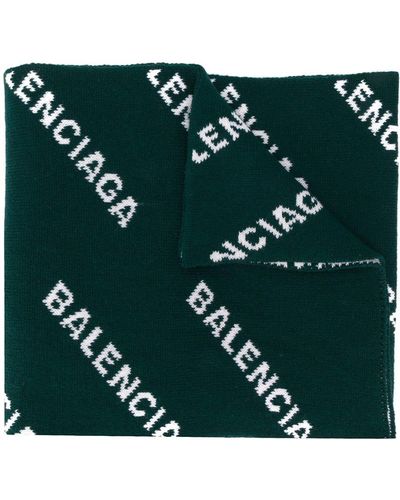 Balenciaga オールオーバーロゴ マフラー - グリーン