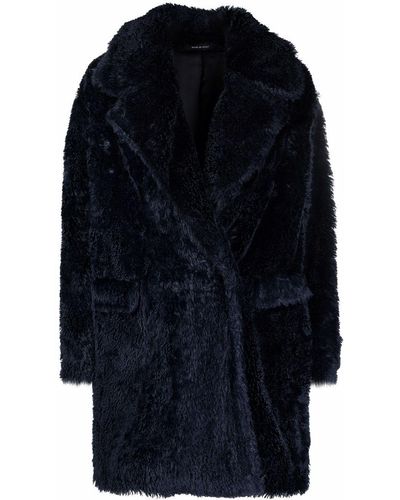 Tagliatore Einreihiger Mantel aus Faux Fur - Blau