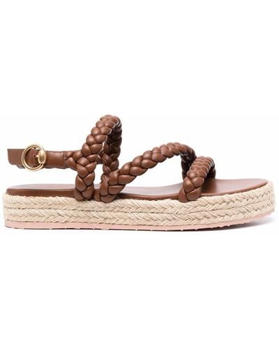 Gianvito Rossi Braided Open-toe Sandals - Brown