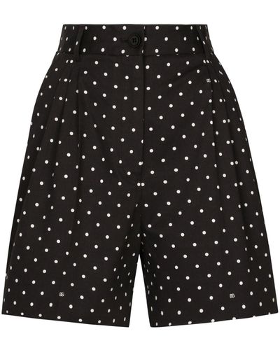 Dolce & Gabbana Polka Dot-print Tailored Shorts - Black