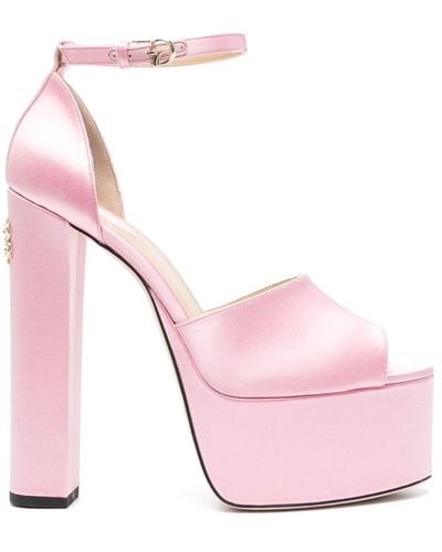 Elie Saab 150mm Satin Platform Court Shoes - Pink