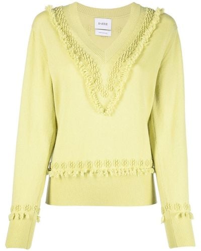 Barrie V-neck Cashmere Jumper - Yellow