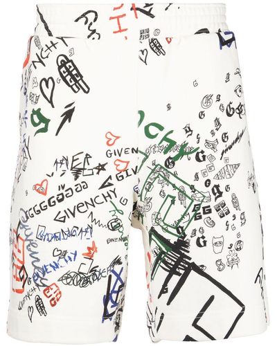 Givenchy Joggingshorts mit Graffiti-Print - Weiß