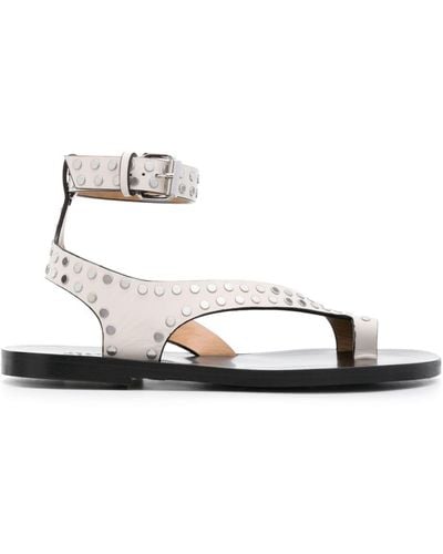 Isabel Marant Studded Leather Sandals - White