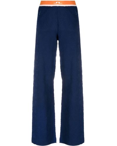 J.Lindeberg Pantaloni Wanda con motivo jacquard - Blu