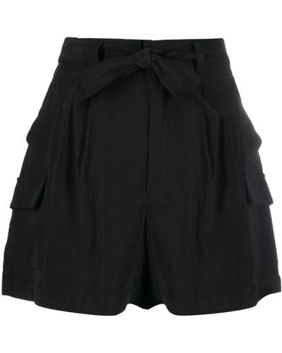 DKNY Lace-up Pleated Shorts - Black