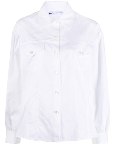 Jacob Cohen Camisa lisa de manga larga - Blanco