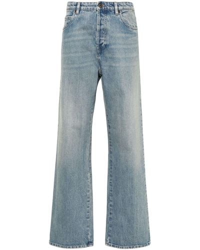 Miu Miu Gerade High-Rise-Jeans - Blau