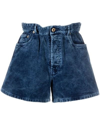Miu Miu Pantalones cortos con letras del logo - Azul