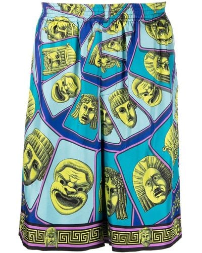 Versace Bermudas con motivo Le Maschere - Azul