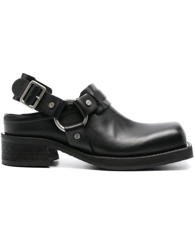Acne Studios Buckle Mules Black In Leather