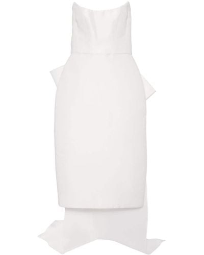 Amsale Vestido asimétrico con detalle de lazo - Blanco