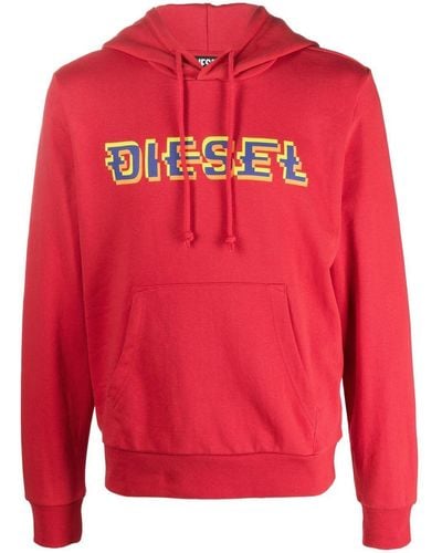 DIESEL Logo-print Drawstring Hoodie - Red