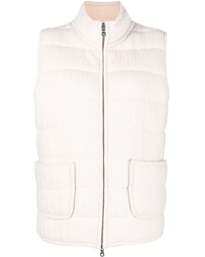 arch4 Textured-knit Padded Gilet Jacket - White