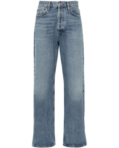 Agolde Halbhohe Fran Straight-Leg-Jeans - Blau