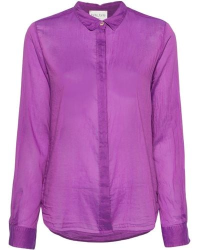 Forte Forte Purple Cotton And Silk Shirt