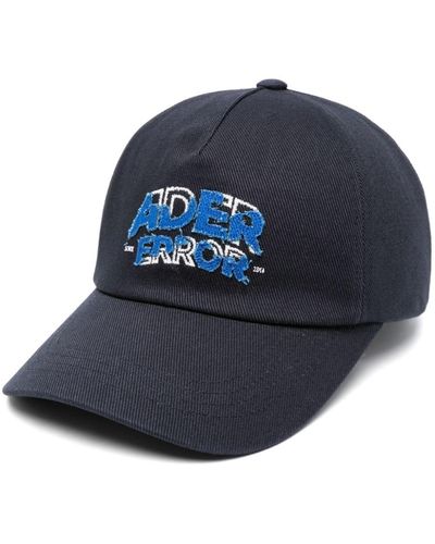 Adererror Edca Logo-embroidered Cotton Cap - Blue