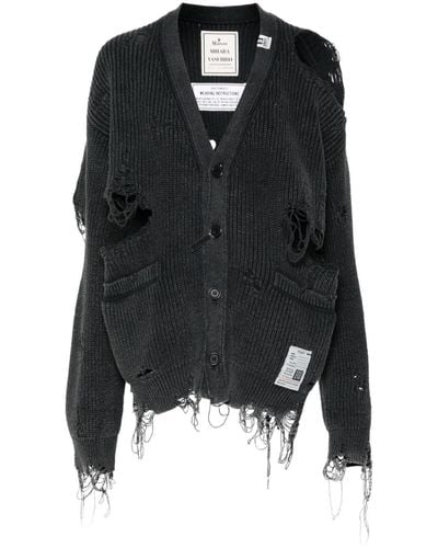 Maison Mihara Yasuhiro Bleached Knit Cardigan - Black