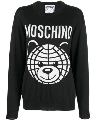 Moschino Teddy Bear Intarsia-knit Jumper - Black