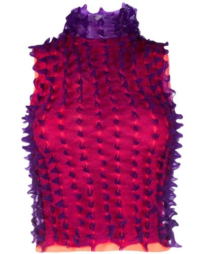 Sportmax Sleeveless Cropped Sweater - Purple