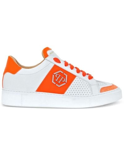 Philipp Plein Hexagon Low-top Faux-leather Trainers - Red