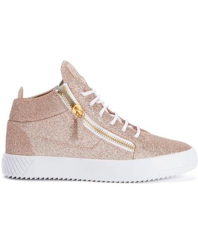 Giuseppe Zanotti Nicki High-Top-Sneakers mit Glitter - Pink