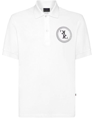 Billionaire Poloshirt mit Logo-Stickerei - Weiß