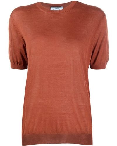 Prada Knitted Wool Top - Orange