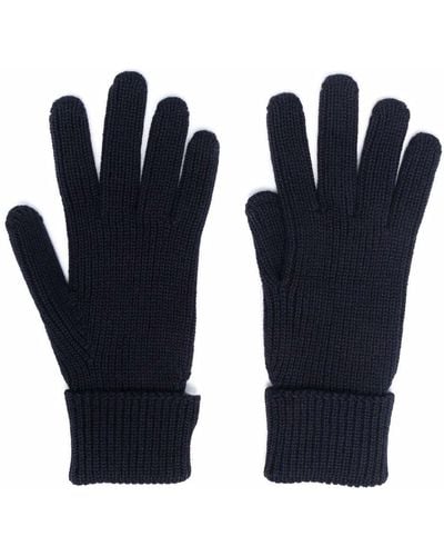 Woolrich Gestrickte Handschuhe mit Logo - Blau