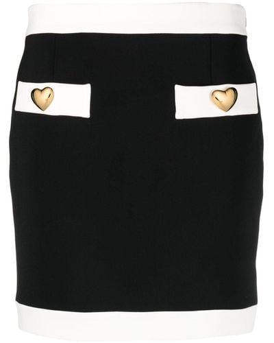 Moschino Heart-shaped-buttons Mini Skirt - Black