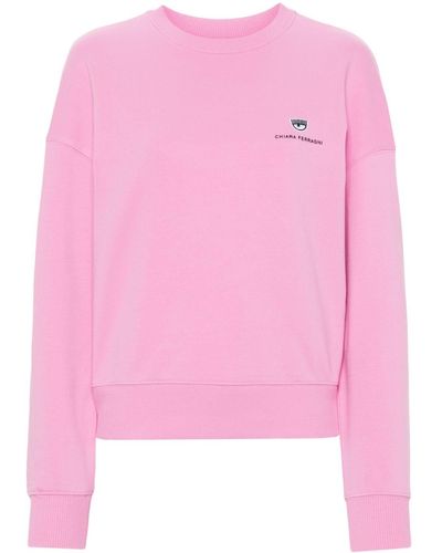 Chiara Ferragni Sweater Met Logopatch - Roze