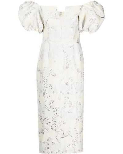 Markarian パフスリーブ ドレス - ホワイト