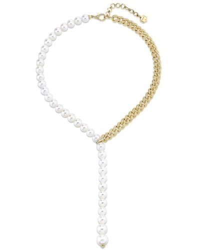 SHAY Split パール&ダイヤモンド ネックレス 18kイエローゴールド - ホワイト