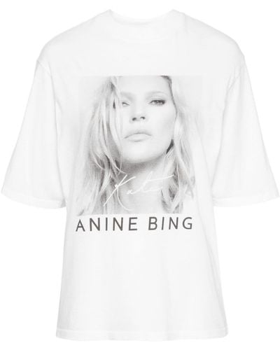 Anine Bing T-shirt Avi Kate Moss - Blanc