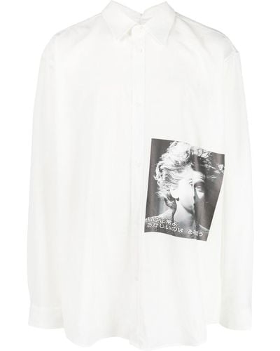 Yuiki Shimoji Lady-print Shirt Jacket - White