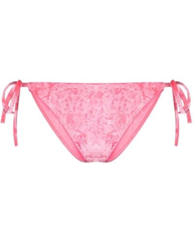 Forte Forte Tie-fastening Velvet Bikini Bottoms - Pink
