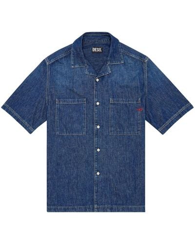 DIESEL D-paroshort Short-sleeved Denim Shirt - Blue