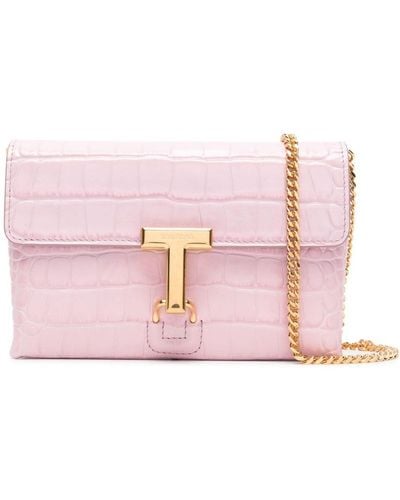 Tom Ford Monarch Leather Clutch Bag - Pink