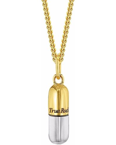 True Rocks Mini Pill Pendant Necklace - Metallic