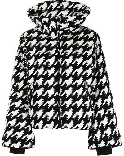 Perfect Moment Houndstooth-print Padded Jacket - Black