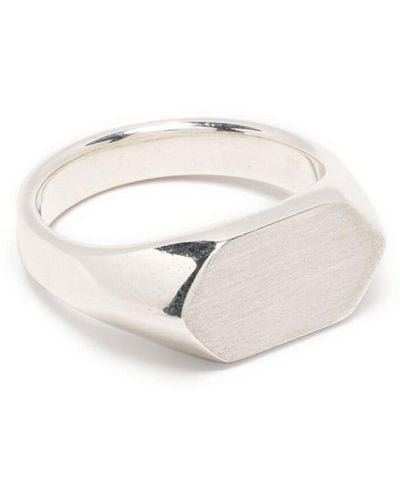 Emanuele Bicocchi Silver Signet Ring - White