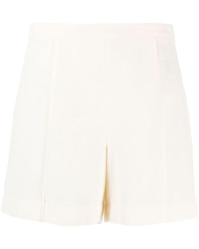 Vince High-Waist-Shorts mit Bügelfalten - Weiß