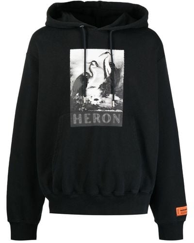 Heron Preston Sudadera con capucha y estampado Halftone Heron - Negro