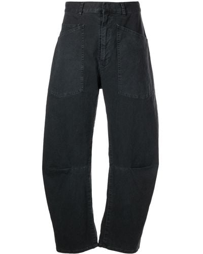 Nili Lotan Curved-leg Denim Jeans - Gray