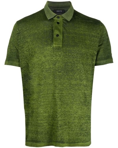 Avant Toi Mélange Linen Polo Shirt - Green