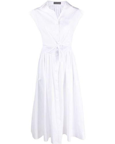 Lorena Antoniazzi Lace-up Midi Cotton Dress - White
