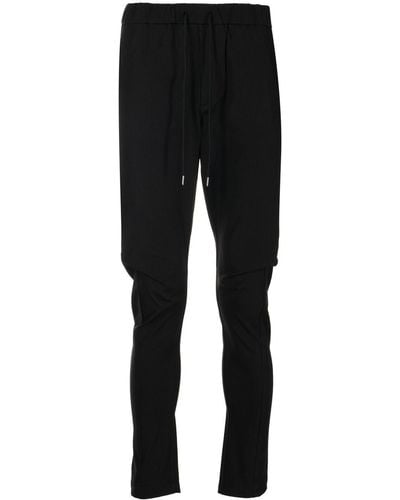Attachment Drawstring Tapered Track Pants - Black